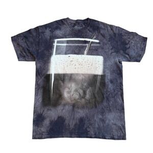 The Mountain Beer Glass Tie Dye Graphic T-Shirt Mens XL Gray Chelsea Nickerson